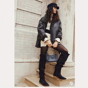 Free People Black Over the Knee Boots 38.5